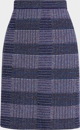 Misook Plaid Knit Straight Skirt