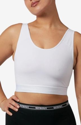TomboyX Compression Plus Crop Top in White at Nordstrom, Size X-Small