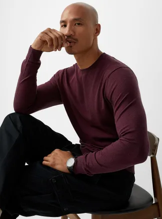 Le 31 Mens Silky knit crew-neck sweater