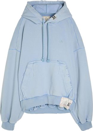 Miharayasuhiro Hooded Distressed Cotton Sweatshirt - Blue - 46 (IT46 / S)