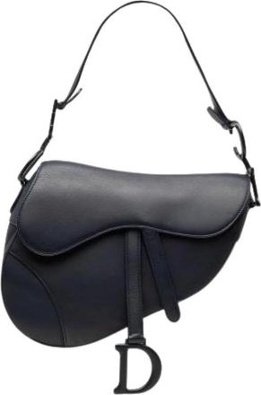 Dior Pre-owned Saddle Bag - Dames - Vintage Schoudertas - Blauw - ONE Size - Leer - Vintage