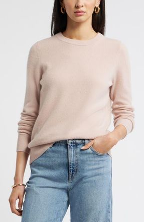 Nordstrom Crewneck Cashmere Sweater in Pink Adobe at Nordstrom, Size Xx-Small