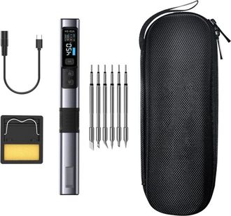 OEM Soldador Inal&aacute;mbrico Inteligente Hs-02a Con Pantalla Digital, Temperatura Ajustable De 100 A 450 &deg;c Y 6 Puntas De Soldadura, Para Soldadura Y Reparaci