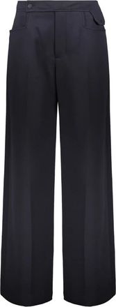 Low Classic Polyester broek met meerdere zakken - Dames - Wijde Broeken - Blauw - L - Polyester - Broeken