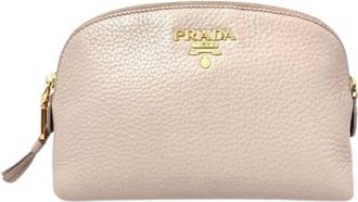 Prada Pre-owned Vintage Pouch - Dames - Vintage Clutch - Beige - ONE Size - Leer - Vintage