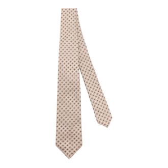 Kiton Ties, male, Beige, Size: ONE SIZE Micro-pattern Silk Tie