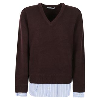 Acne Studios Gelaagde wollen trui - Dames - Truien - Bruin - Maat: M Wol