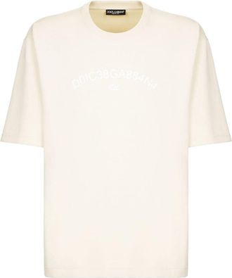 Dolce & Gabbana logo-print cotton T-shirt - men - Cotton - 48 - Neutrals