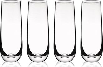 True Set Of 4 Stemless Champagne Flute