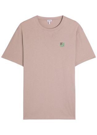 Loewe Anagram-embroidered Cotton T-shirt - Pink - XL
