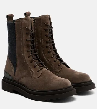 Brunello Cucinelli Monili suede lace-up boots