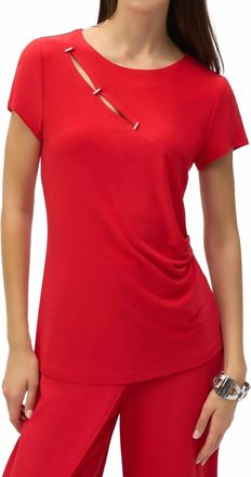 Joseph Ribkoff Silky Knit Fitted Top In Radiant Red