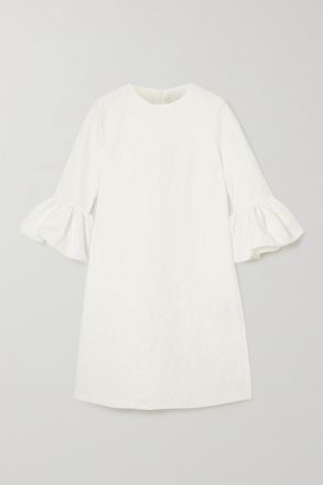 Erdem Abito Mini In Jacquard Floreale Elijah - Avorio