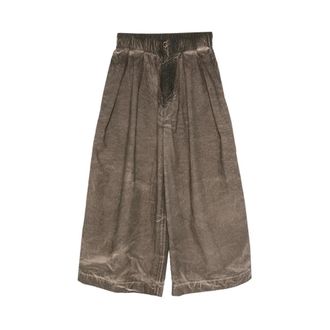Uma Wang Cropped Trousers, female, Brown, Size: M Poetic Pleated Trousers