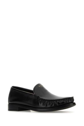Prada Womens Black Leather Loafers Nero Vitello Mocassini