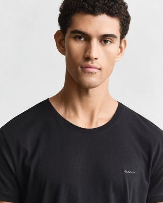 GANT Men 2-Pack Crew Neck T-Shirts (XXXL) BLACK