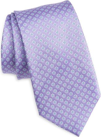 Nordstrom Quatrefoil Medallion Silk Tie in Purple at Nordstrom