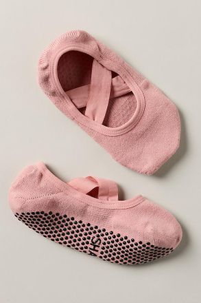 Shashi Cross Strap No Show Grip Socks