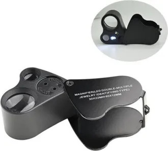 OEM (negro), Lupa De Joyero De 30 X 60 Mm, Lupa De Relojero Con Iluminaci&oacute;n Led, Para Gemas, Joyas, Piedras, Sellos, Monedas, Relojes, Pasatiempos, Antig&uuml;