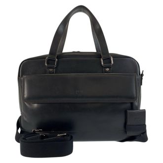 MCM Mcm Black Leather Shoulder Bag (Pre-Owned)