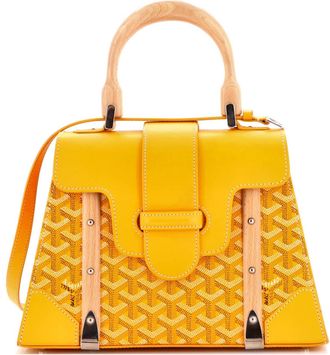 Goyard Saigon Top Handle Bag Coated Canvas with Leather PM