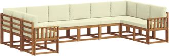 vidaXL Conjunto De Sof&aacute;s De Exterior 10 Uds. Natural Y Crema Vidaxl