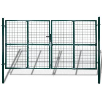 Berkfield Home Garden Mesh Gate Fence Door Wall Grille 289 x 175 cm in Green