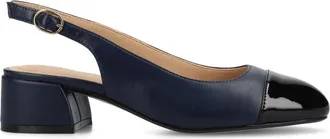 Journee Collection Sammie Pump Blue Slingback Block Heel HAWK486