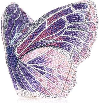 Judith Leiber Butterfly Crystal Clutch in Silver Amethyst Multi at Nordstrom