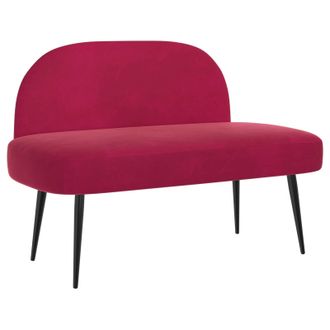 vidaXL Banco Tapizado Con Respaldo Rojo Vino Tinto 110 X 60 X 76 Cm Vidaxl
