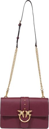 Pinko Love One Classic St. Cl Vitell - Dames - Schoudertassen - Rood - ONE Size - Leer - Tassen