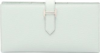 Herm&egrave;s Green Chevre Leather Leather Long Wallet (Bi-Fold) (Pre-Owned)
