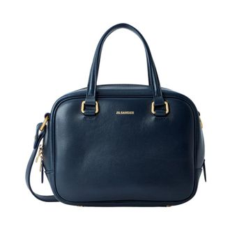 Jil Sander Compact Leren Handtas - unisex - Handtassen - Blauw - ONE Size - Leer - Tassen