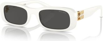 Miu Miu Ladies Black Rectangular Sunglasses MU08ZS 1425S0