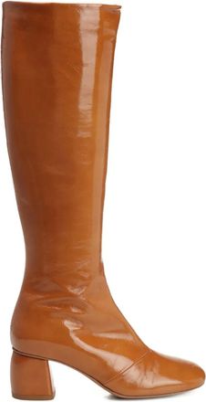 Forte_Forte Knielaarzen met blokhak - Bruin