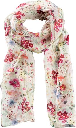 Bonprix Schal BONPRIX, Damen, creme gebl&uuml;mt, Seide, Modet&uuml;cher Schal, aus reiner Seide, mit Blumenmuster, feminin gestaltet