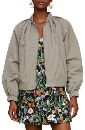 Avec Les Filles Pleated Balloon Bomber Jacket in Sage at Nordstrom Rack, Size Medium