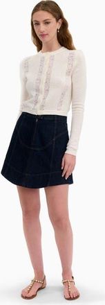 Rebecca Taylor Rhea Lace Knit Cardigan in Ivory at Nordstrom, Size X-Small