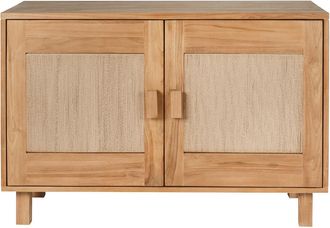 Miliboo Mueble De Ba&ntilde;o De Madera Maciza De Teca Y Cuerda Trenzada L120 Cm Mossa