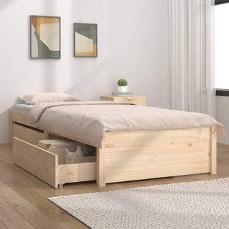 vidaXL Estructura De Cama Individual Con Cajones 75x190 Cm Vidaxl