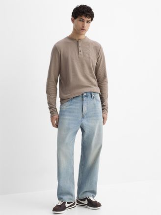 Jack & Jones Mens Ron faded sky-blue jean Baggy fit