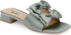 Badgley Mischka Giorgia Slide Sandal in Sage Satin at Nordstrom Rack, Size 7.5