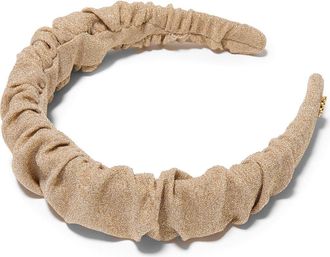 Lele Sadoughi Kelly Metallic Knit Ruched Headband in Gold at Nordstrom