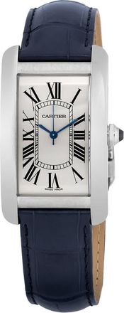 Cartier Tank Americaine Automatic Silver Dial Mens Watch WSTA0018