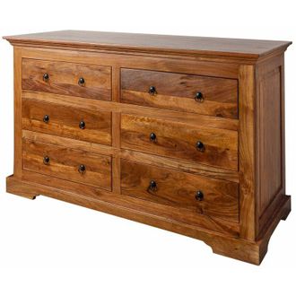 Massivmoebel24 Oxford 0447 Cassettiera in legno di acacia - laccato / miele 145x58x90