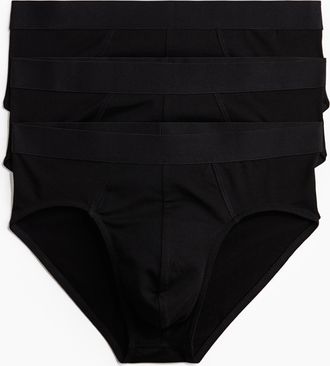 H&M 3er-Pack Slips mit Lycra - Schwarz