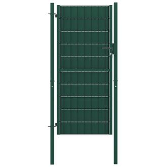 vidaXL Puerta De Valla De Pvc Y Acero Verde 100x124 Cm Vidaxl