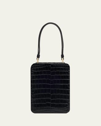 Tom Ford Frame Croc-Embossed Leather Vertical Clutch