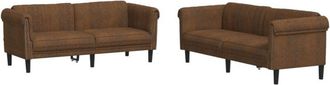 vidaXL Juego De Sof&aacute;s 2 Piezas Terciopelo Marr&oacute;n Vidaxl