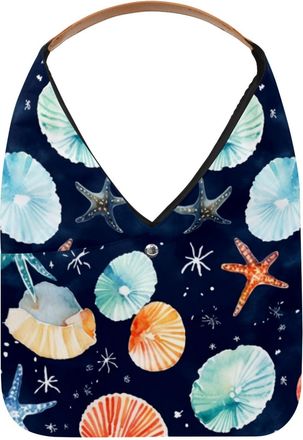 Generic Starfish Shell Reusable Lightweight Grocery Bags - Foldable Into Compact Pouch, Washable & Sturdy, Multipurpose for Shopping and Travel